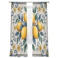 thumbnail image 2 of Sheer Curtains 96 Inches Long 2 Panels, Watercolor Summer Lemon Rod Pocket Curtain Voile Draperies, Medieval Floral Art Light Filtering Window Treatment for Living Room Kitchen Bedroom, 2 of 8