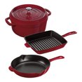 thumbnail image 1 of STAUB Ensemble Mixte de 4 Pcs en Fonte, Bordeaux, 1 of 8