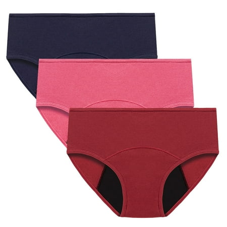 ATOYSOY Women s Shapewear Control Briefs Seamless Plus Size Hip Lifting Cotton Panties  3 Pack Multipack Solid Leak Proof Panty Comfy Clearance Stretchy Mid Waist Period Underpants Red XXL
