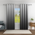 thumbnail image 2 of Aofoto Energy Saving Blackout Grommet Light Blocking Dark Gray Ombre Curtains 2 Panel, 52x84 inches, 2 of 5