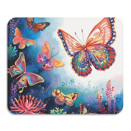 

ALAZA Dish Drying Mat for Kitchen Butterfly and Coral Counter Absorbent Draining Pad 19.7 x15.7