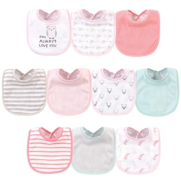 Baberos Hudson Baby Owl Always Love You, algodón y poliéster