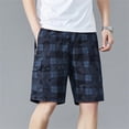 thumbnail image 2 of PEASKJP Men Shorts Cotton Casual Drawstring Zipper Pockets Elastic Waist,Black L, 2 of 5