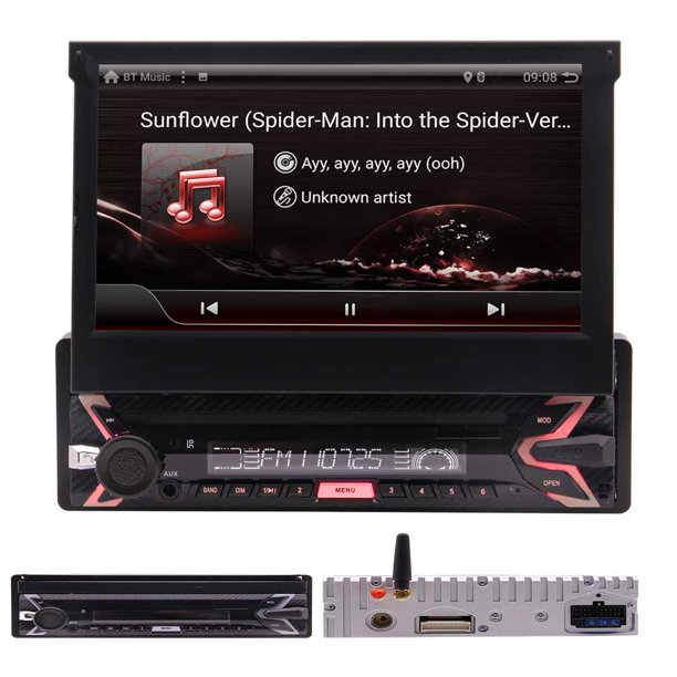 Android 10.0 Single Din GPS Navigation Car Stereo with 7 Inches Flip