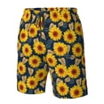 thumbnail image 5 of Kdxio Sunflowers Pattern Mens Casual Shorts - Drawstring Summer Beach Sports Shorts for Men, 5 of 9