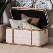 Baxton Studio Brenner Transitional Storage Trunk, Brown