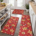 thumbnail image 2 of Red Christmas Gingerbread Man Pattern Kitchen Rugs Sets Of 3,Kitchen Runner Rugs Non Skid Washable,Decorative Kitchen Floor Mats for Kitchen,Sink,Laundry,17"x30"+ 17"x47" + 17"x59", 2 of 6