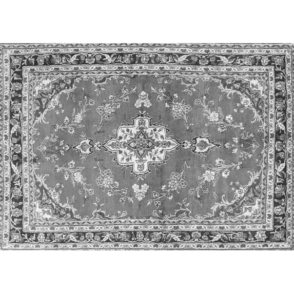 Ahgly Company Indoor Rectangle Medallion Gray Traditional Area Rugs, 8' x 10'