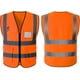 thumbnail image 1 of Chaleco de Seguridad Simonetta Vespetti con Tiras Reflectantes y Cierre, Talla L, 3 Piezas Naranja, 1 of 4