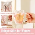 thumbnail image 2 of Gifts for Women Glass Coffee Mugs Unique Christmas Birthday Xmas Gifts for Women Her Ladies Espresso Tea Cups Personalised Best Friend Gift Cute Pink Double Walled Glass Mugs Valentine's Mother's Day, 2 of 7