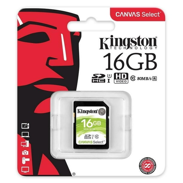 Kingston Canvas 16GB SDHC Class 10 Memory Card (SDS/16GBCR)