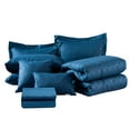thumbnail image 3 of Unbranded 10-piece Solid Color Microfiber Comforter and Sheets Set Navy Queen 10 Pieces or More, 3 of 5