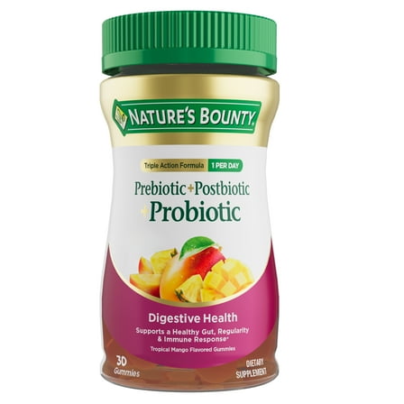 Nature’s Bounty Pre   Pro   Postbiotic Gummies for Digestive Health, Immune Support, 30 Gummies