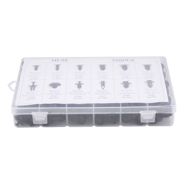 Clips de Voiture Rivets en Plastique Kit de Fixation Poussoir, Clips de Rivets Clips d'Expansion Kit de Remplacement, 330 Pcs 12 Tailles Assorties Clip de Garniture de Rivet de Carrosserie