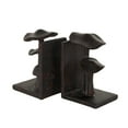 thumbnail image 6 of DecMode 5" Mushroom Dark Brown Polyresin Bookends with Copper Shadings (Set of 2), 6 of 9