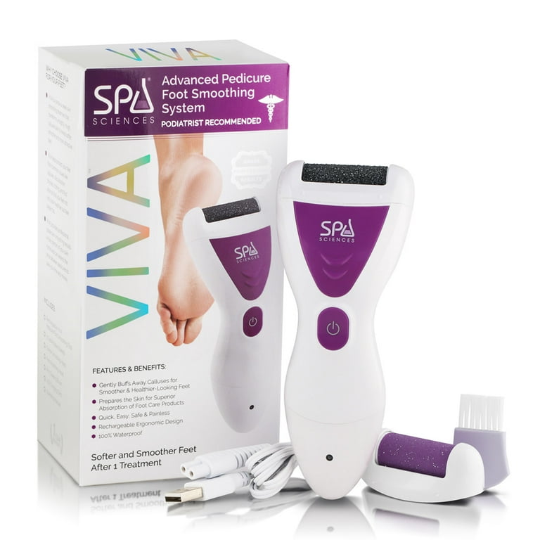 Spa Sciences VIVA: Pro Rechargeable Foot File, Dual- Speed, Diamond  Crystals, Hard/Callus & Dead Skin Ultra Coarse & Fine Head