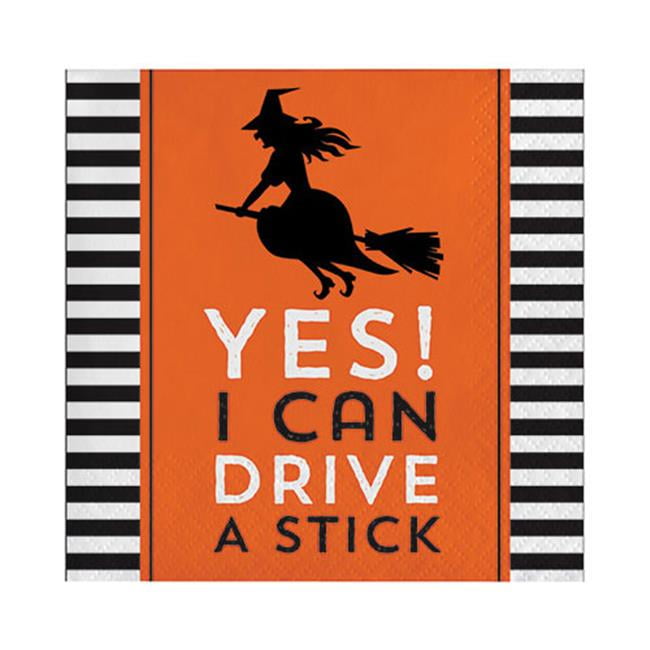 Hoffmaster Group 324004 2 Ply Halloween Humor Beverage Napkin Yes I