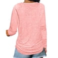 thumbnail image 4 of Babysbule Womens Tops Long Sleeve Clearance Fashion Woman Long Sleeve V-Neck Solid Zipper Blouse Causal Pullover Tops, 4 of 8