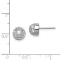 thumbnail image 2 of Beautiful Sterling Silver CZ Half Ball Post Earrings, 2 of 2