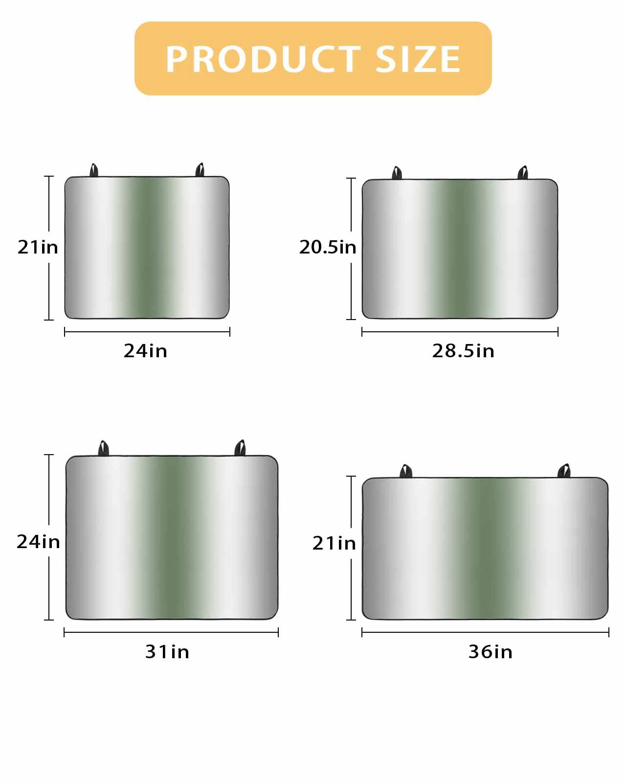 nqOlkjepod Large Induction Cooktop Protector Mat 24"x21", Gray Sage Green Stove Top Covers for Electric Stove, Modern Gradient Geometric Decorative Stove Burner Cover Mats, Glass Top Stove Cover