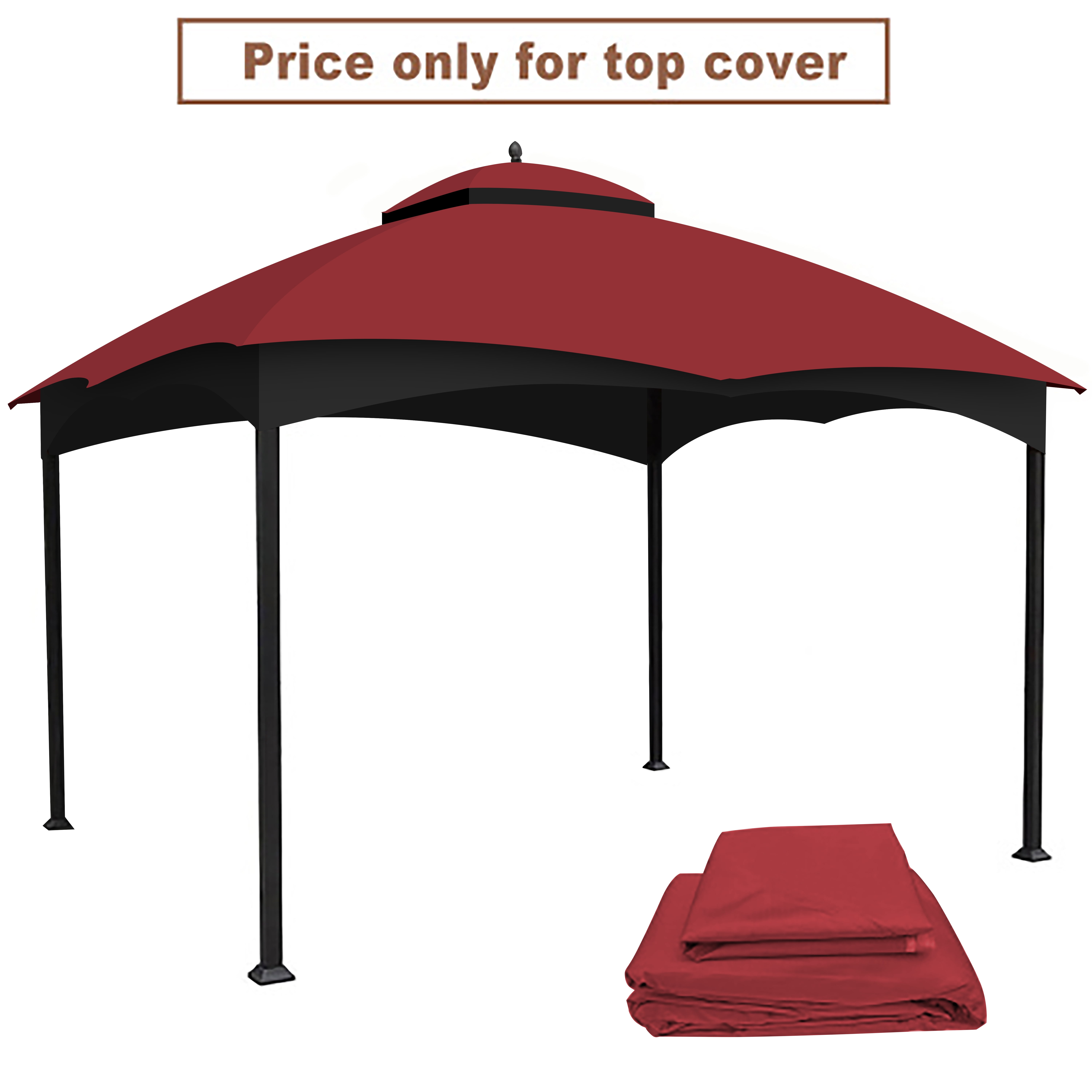 Replacement Canopy Top Cover for 10'X12' Gazebo Double Tiers for Outdoor Garden Patio Sunshade,Burgundy