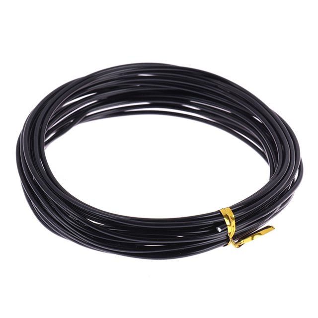 Visland 1 Roll 5m Bonsai Wire Bendable Reusable Rustproof Flexible Convenient Storage Plant Shape 6 Sizes Bonsai Branch Training Black Wire for Balcony