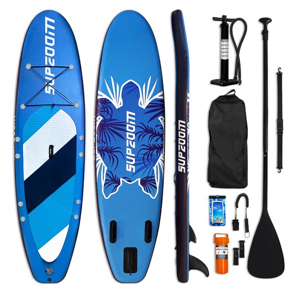 Clearance Paddle Board 10.5ft SUP + Kit - Inflatable Paddle Boards for Adults - Inflatable Stand Up Paddle Board with Pump, Emergency Repair Kit, Bag & More - Anti Air Leaking & Nonslip Deck