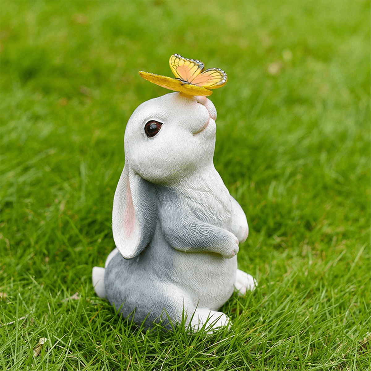 Butterfly Light Garden Statues for Bunny Lovers 22cm Garden Statue