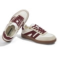thumbnail image 3 of LUCKY STEP Womens Classic Retro Gum Sole Fashion Sneakers Genuine Leather Anti Slip Casual Shoes,Beige&Red, 3 of 6