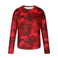 thumbnail image 5 of Dagegui Men's Camouflage Shirts Long Sleeve Round Neck T-Shirts Camo Print Tees Lightweight Running Workout Tops Loose Fit Pullovers Red,L, 5 of 5