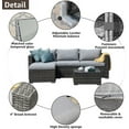 thumbnail image 2 of Patiorama 5-Piece Patio Furniture Set, Outdoor Sectional Conversation Set, All-Weather Grey PE Wicker with Light Grey Cushions, Backyard Porch Garden, 2 of 7