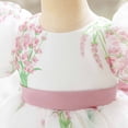 thumbnail image 5 of JAJAHO Toddler Baby Girls Princess Birthday Dress Flower Girl Party Tutu Wedding Formal Dresses Puff Short Sleeve Floral Print Tulle Gown 6M-3Y, 5 of 8
