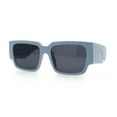 thumbnail image 6 of Womens Thick Temple Square Rectangle Sleek Plastic Clean Sunglasses Blue - Black, 6 of 8