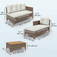 thumbnail image 3 of Outsunny 3 Piece Patio Furniture Set, L-Shaped Outdoor Sofa, Cream, 3 of 10