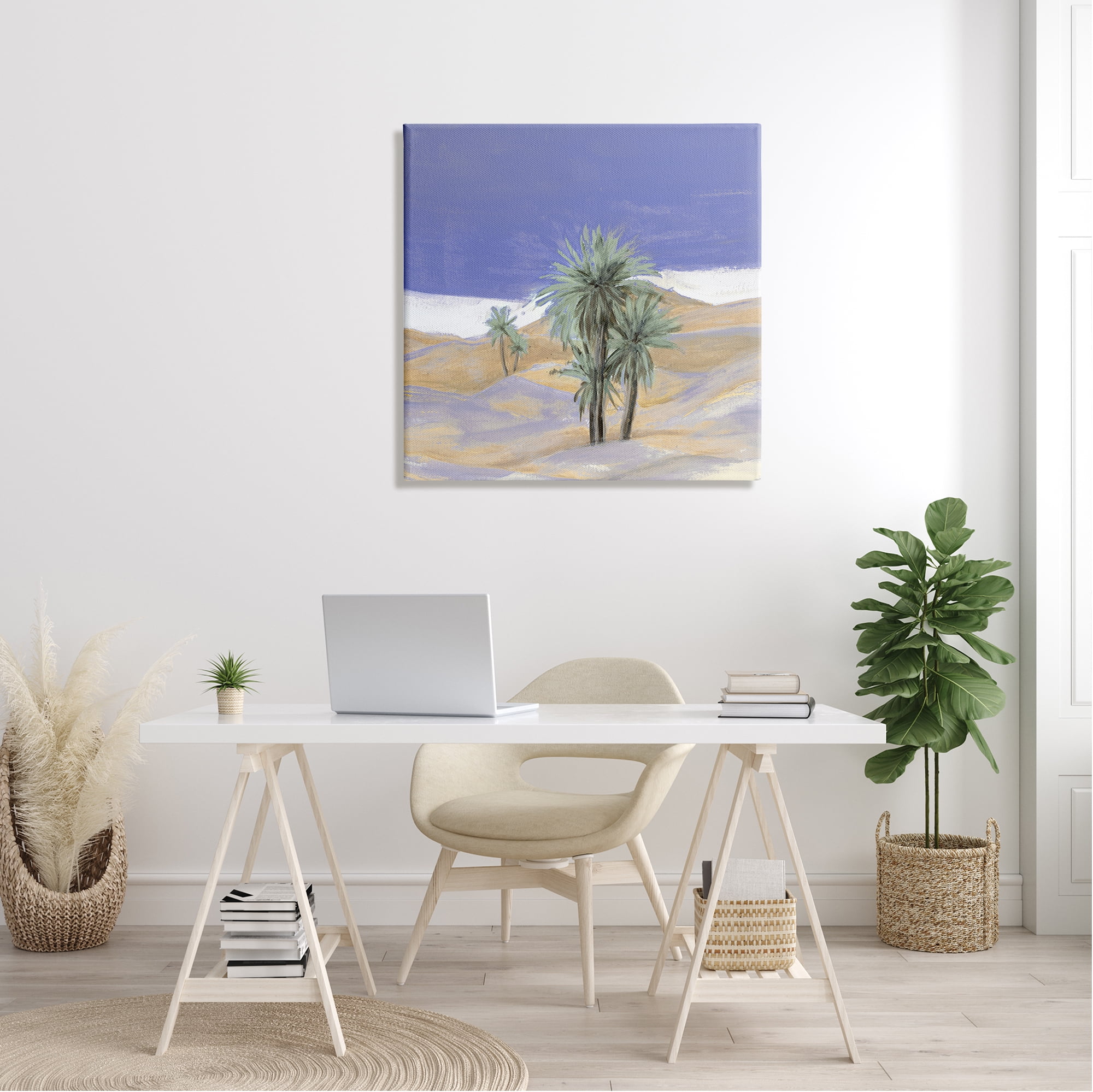 Stupell Industries Desolate Desert Sand Palm Trees Blue Sky , 30 x 30, Design by Patricia Pinto