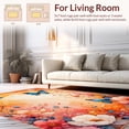 thumbnail image 2 of ODIKA 5' x 7' Machine Washable Non-Slip Area Rug, Watercolor Flower High Traffic Rug, Peach, 156123, 2 of 7