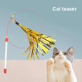 thumbnail image 4 of NIBOLOG Cat Teaser Toy Interactive Cat Stick Toy with Bell Tassel Tear-resistant Bright Colored Cat Wand Toy Pet Supplies, 4 of 8