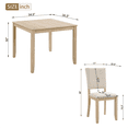 thumbnail image 2 of Lovableguy Wooden Farmhouse Dining Table Set for 4,5-Piece Kitchen Table ＆ Dining Chairs Set with Linen Upholstered Seats,for Living Room,Kitchen,Light Oak & Beige, 2 of 9
