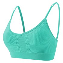 Ltctricy Women's Wireless Bras Spaghetti Strap Full Coverage Lift up Low Impact Sports Bras Comfortable Cami Bras