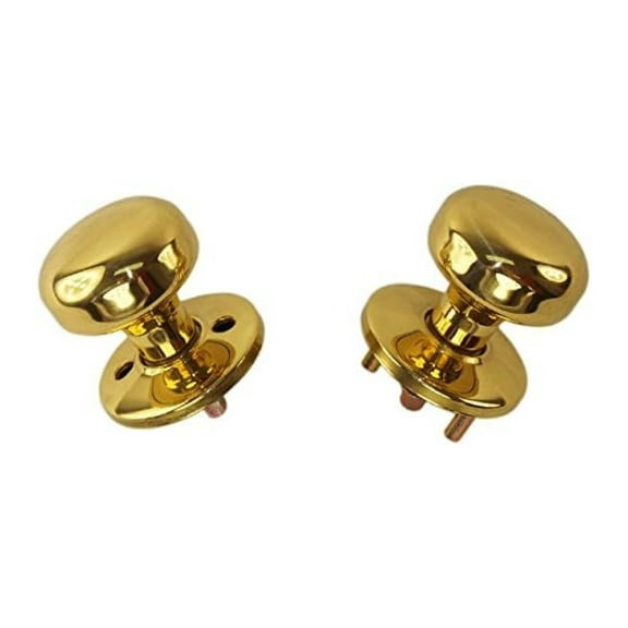 Polished Brass Gate Knob & Rose Kit - US3 Interior/Exterior Trim - Ornamental Iron Door Lock Set Compatible with Marks 22AC Mortise Locks