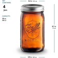 thumbnail image 2 of WIDE MOUTH Quart (32 oz.) Glass Food Preserving Pickling Canning Mason Jar with Lid and Band, Clear, 12-Count (Packaging May Vary) (Amber), 2 of 5
