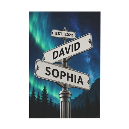 Personalized Vintage Street Sign Canvas Wall Art For Couples Wedding Gift 12*18in