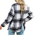 thumbnail image 4 of Pntutb Señoras Invierno Sin Capucha A Cuadros Solapa Camisa De Manga Larga Casual Top Chaqueta Liquidación Pntutb Pntutb-4817, 4 of 5
