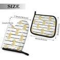 thumbnail image 2 of Gold Pineapple Oven Mitts and Pot Holders Set Bright Summer Fruit Stripes Hot Pads&Gloves 2PCS Potholders for Kitchen Cooking Baking BBQ, 2 of 6