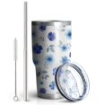 thumbnail image 2 of 30oz Pioneer Flower Floral Print Pattern Tumbler, Double Wall Vacuum Insulated Cup, BPA-Free Leak Proof Lid & Reusable Straws, Hot 12h, Cold 34h, 2 of 6