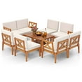 thumbnail image 2 of Costway 10 PCS Acacia Wood Patio Furniture Set with Cushions and 2-Tier Coffee Table, 2 of 9