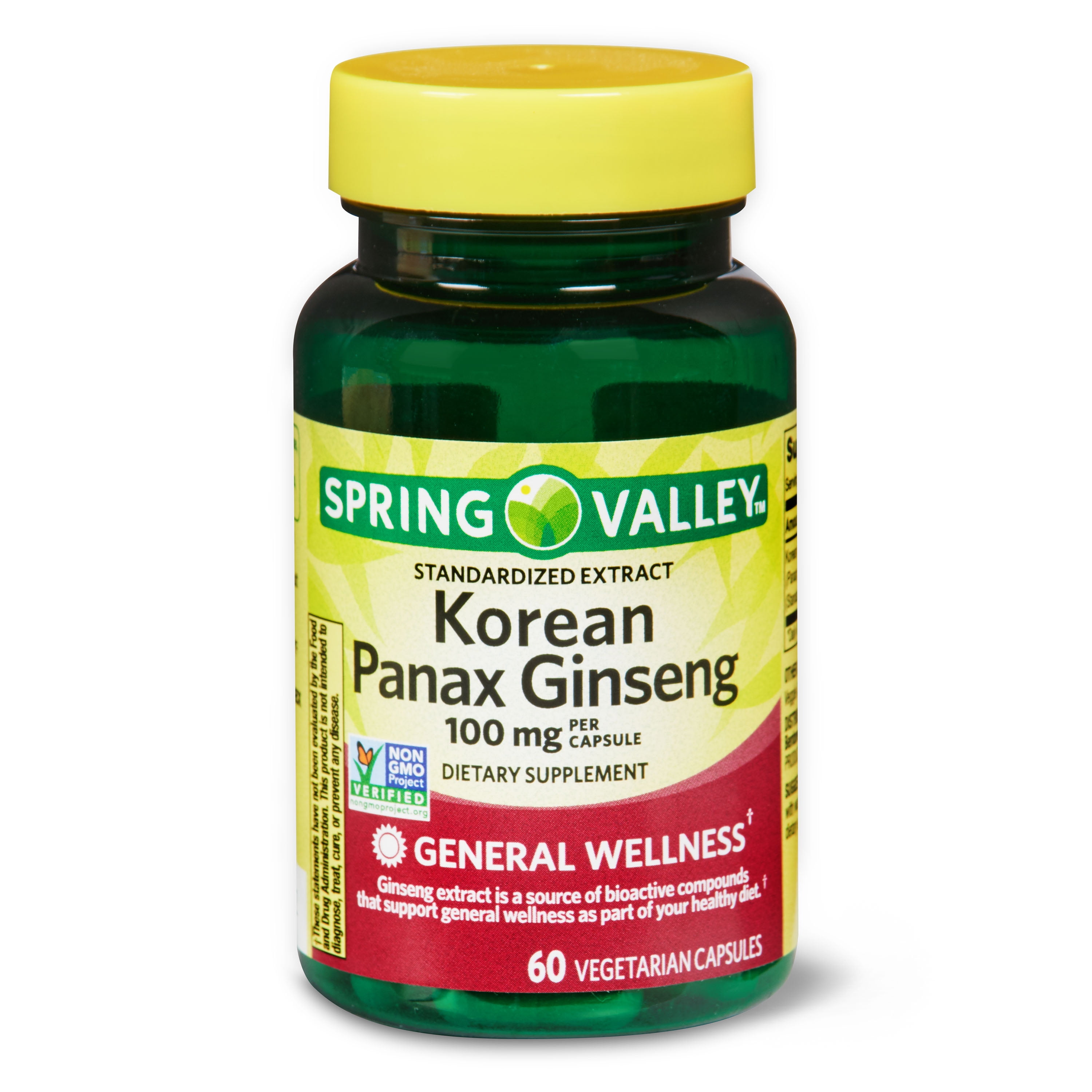 Spring Valley Korean Panax Ginseng, 100 mg, 60 Vegetarian Capsules