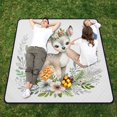 thumbnail image 4 of Watercolor Deer with Bouquet Picnic Blankets Extra Large 78"x78" Beach Blanket Waterproof Sandproof Outdoor Mat for Camping Travel Park, 4 of 6
