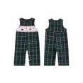 thumbnail image 2 of BemeyourBBs Baby Boy Plaid Romper Embroidery Round Neck Sleeveless Jumpsuit, 2 of 9