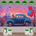 thumbnail image 3 of Romantic Valentine's Day Banner Vintage Car Love Backdrop Heart Balloons Red Roses Valentine Celebration Banner for Valentine's Day Party Romantic Date Photo Shoot, 3 of 3